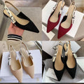Luxury Pointed Toe Slingback Low Heel Shoe