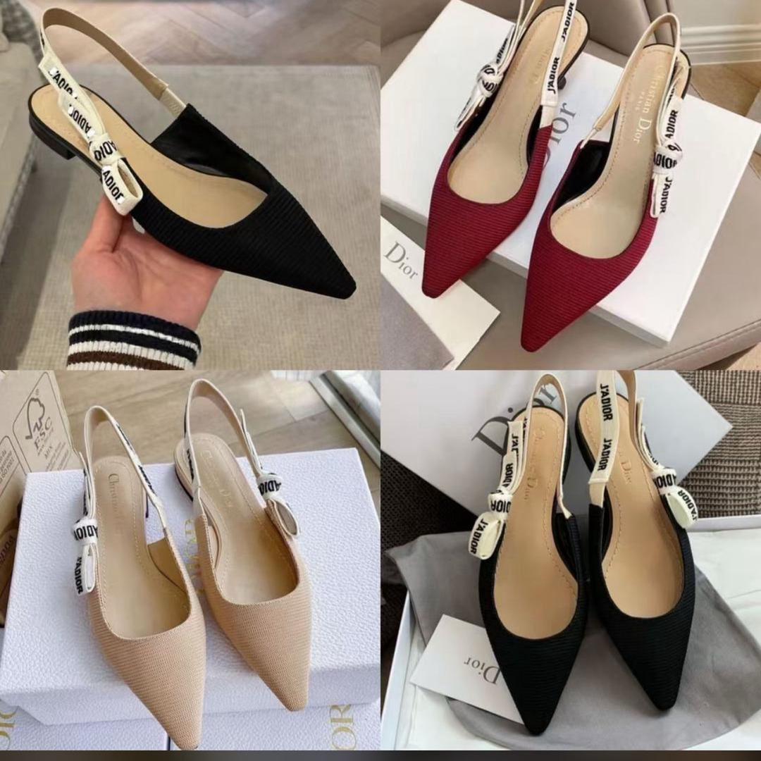 Luxury Pointed Toe Slingback Low Heel Shoe