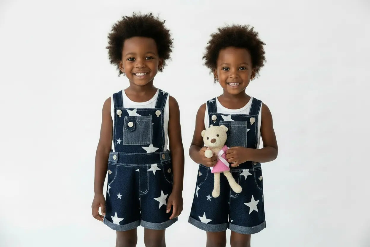 Unisex overall cross jean 2 piece