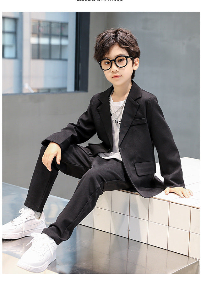 Suits for Kids Spring Autumn Long Sleeve Casual Blazer Jacket Trouser 2pcs School Uniform Teen Boys Clothes Set Children Cosutme