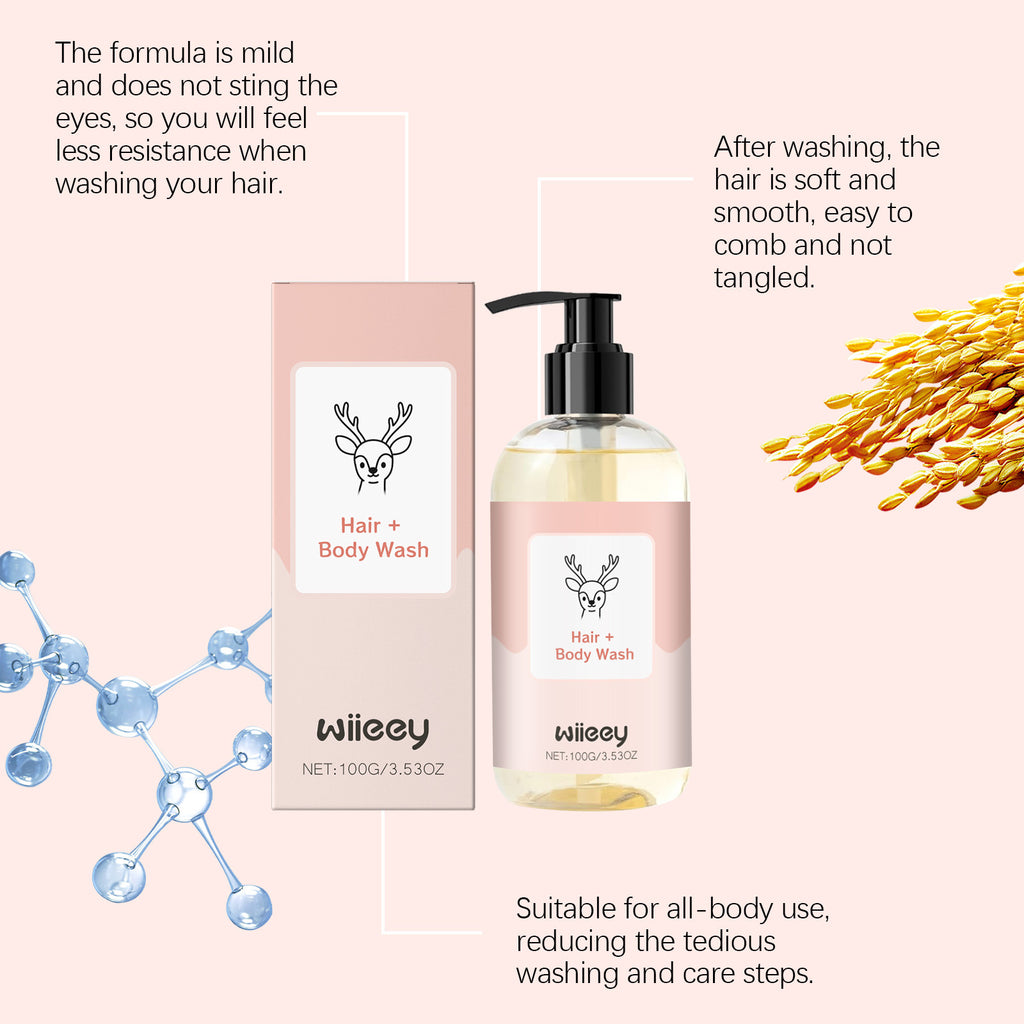 2 in 1 Children Shampoo Body Wash Gentle Cleansing Moisturizing Soothing Soft Smoothing Fresh Fragrance Refreshing Body Skincare