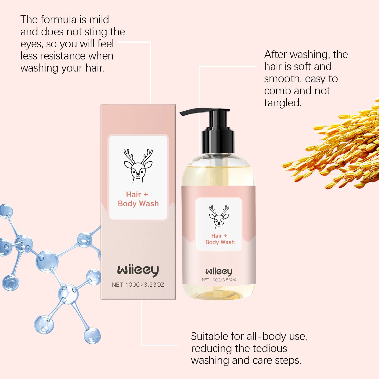 2 in 1 Children Shampoo Body Wash Gentle Cleansing Moisturizing Soothing Soft Smoothing Fresh Fragrance Refreshing Body Skincare