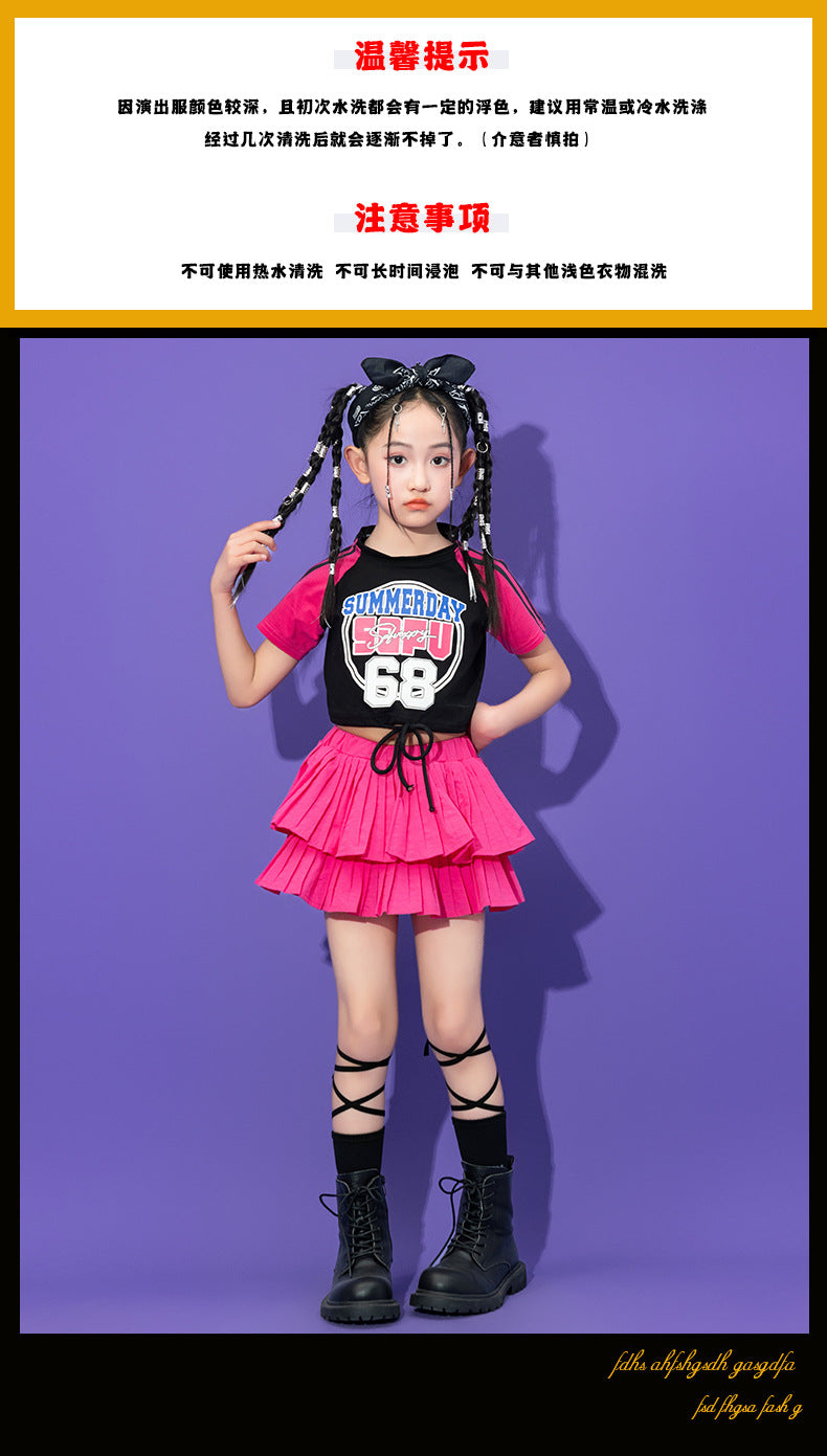 Teenager Kids Hip Hop Dance Costumes For Children Yellow Kpop Hiphop Stage Outfits Girls Boys Jazz Performance Rave Clothes