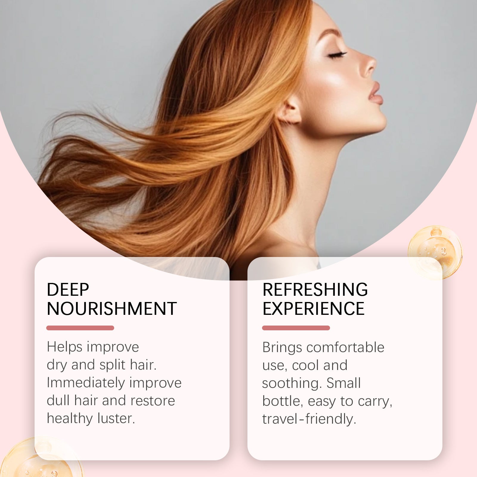 Shiny Hair Oil Deep Moisturizing Repair Dry Damaged Split Ends Hair Anti Frizz Restore Hair Luster Smooth Nourishing Hair Serum