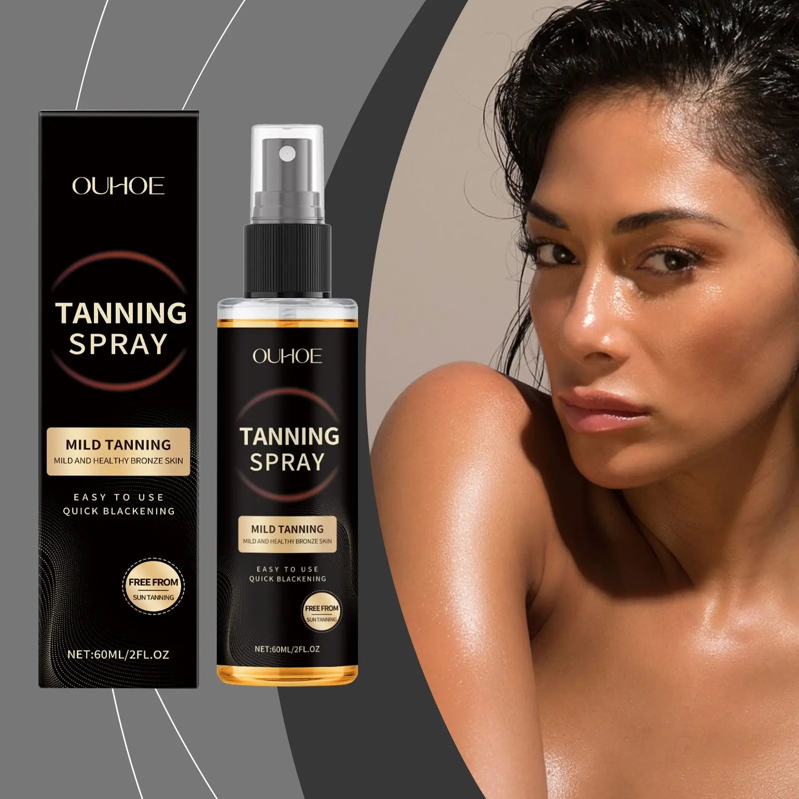Enhancing Tan Spray Sunless Bronzing Accelerating Darkening Shiny Bronze Moisturizing Summer Beach Sunbathing Self Tanning Mist