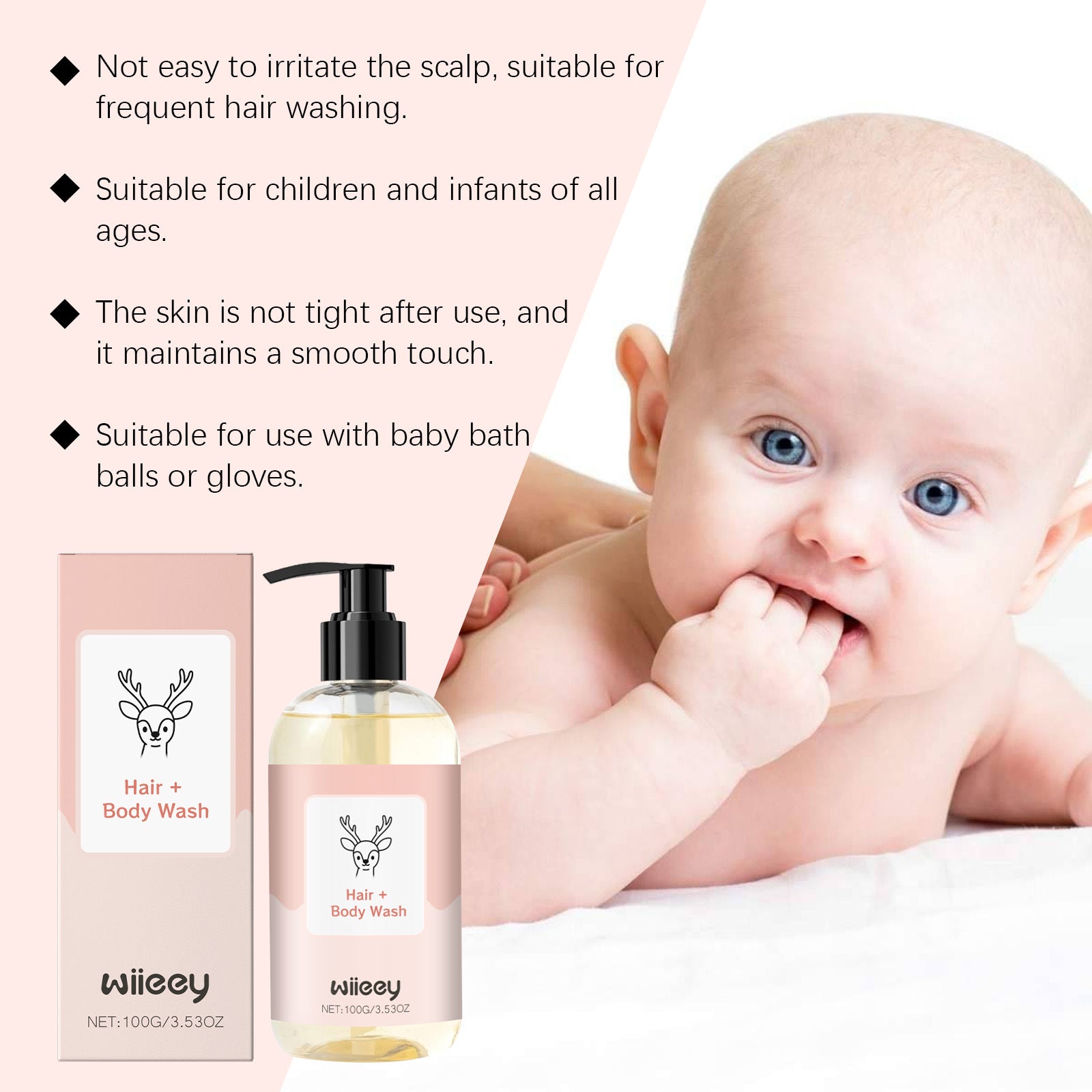 2 in 1 Children Shampoo Body Wash Gentle Cleansing Moisturizing Soothing Soft Smoothing Fresh Fragrance Refreshing Body Skincare