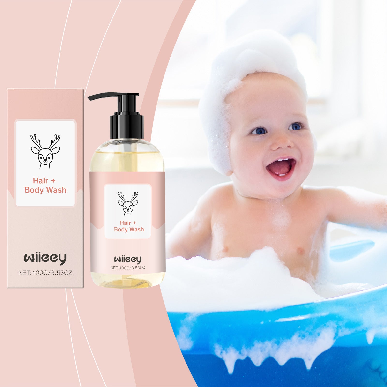 2 in 1 Children Shampoo Body Wash Gentle Cleansing Moisturizing Soothing Soft Smoothing Fresh Fragrance Refreshing Body Skincare