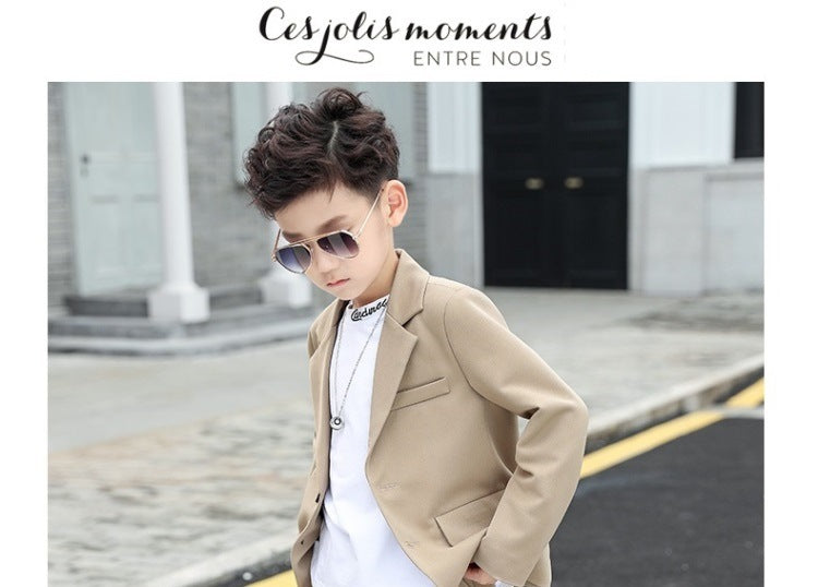 Suits for Kids Spring Autumn Long Sleeve Casual Blazer Jacket Trouser 2pcs School Uniform Teen Boys Clothes Set Children Cosutme