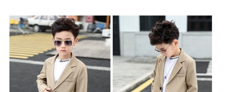 Suits for Kids Spring Autumn Long Sleeve Casual Blazer Jacket Trouser 2pcs School Uniform Teen Boys Clothes Set Children Cosutme