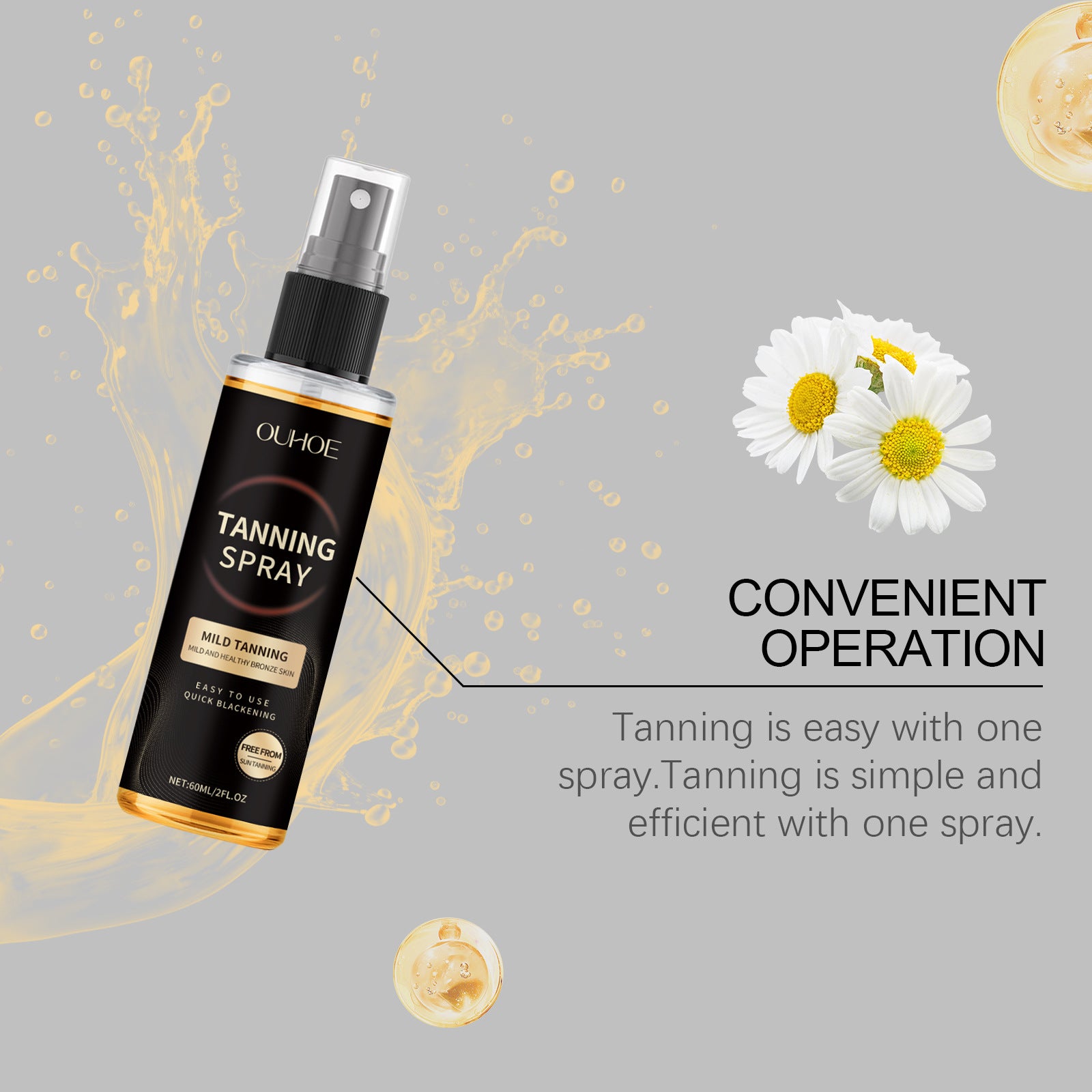 Enhancing Tan Spray Sunless Bronzing Accelerating Darkening Shiny Bronze Moisturizing Summer Beach Sunbathing Self Tanning Mist