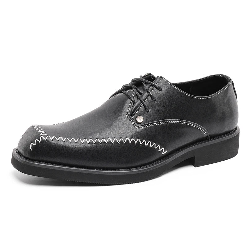 Hot Selling Men's Genuine Leather Shoes Europe America Thick Soled Wedding Shoes for Groom Fashionable Men's Business Shoes
