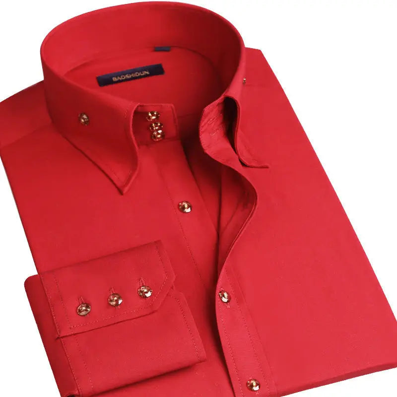 Men's Collared Shirt Long Sleeve Fashion Korean Button-down Casual Shirts Formal Business Dress Shirts Slim Fit Designer Shirts