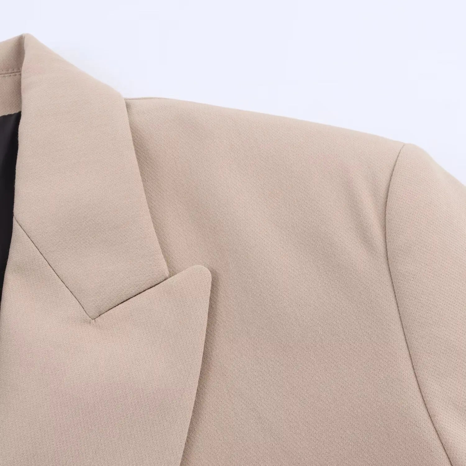 Women Elegant Solid Blazers Female Simple Style Double Breasted Long Sleeved Suit Jackets Casual Office Lady Suit Jackets Tops