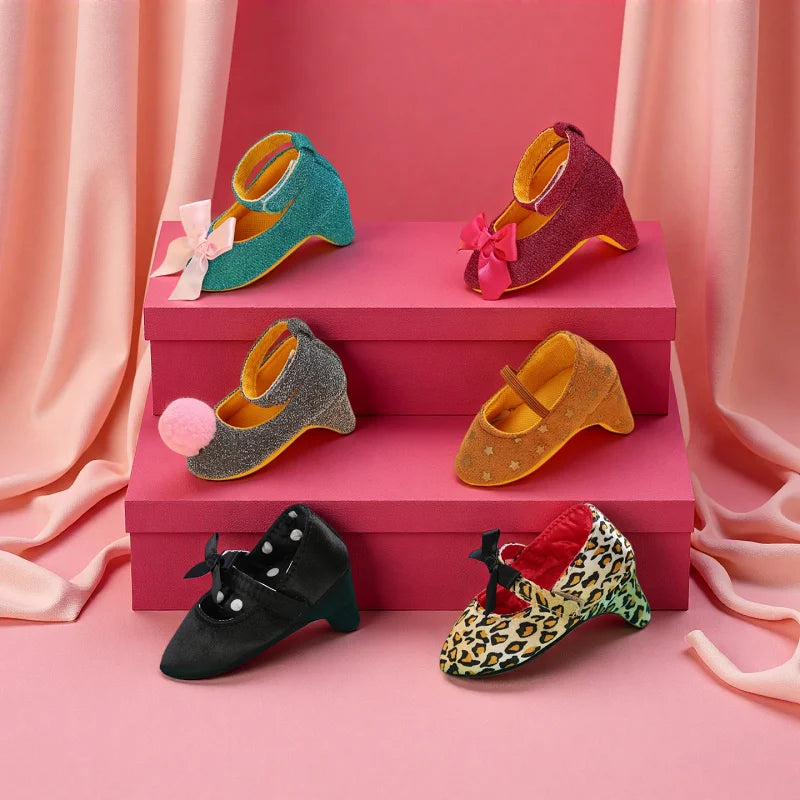 2026 New Infant Newborn Baby Girl High Heels Shoes Princess Bow First Birthday Party Shoes Photo Props Shoes 10CM / 10.5CM