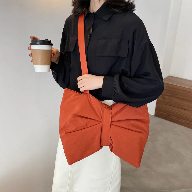 Soft Nylon Women's Portable Shoulder Bag Large Capacity Female Commute Crossbody Bags Simple Design Ladies Tote Purse Handbags