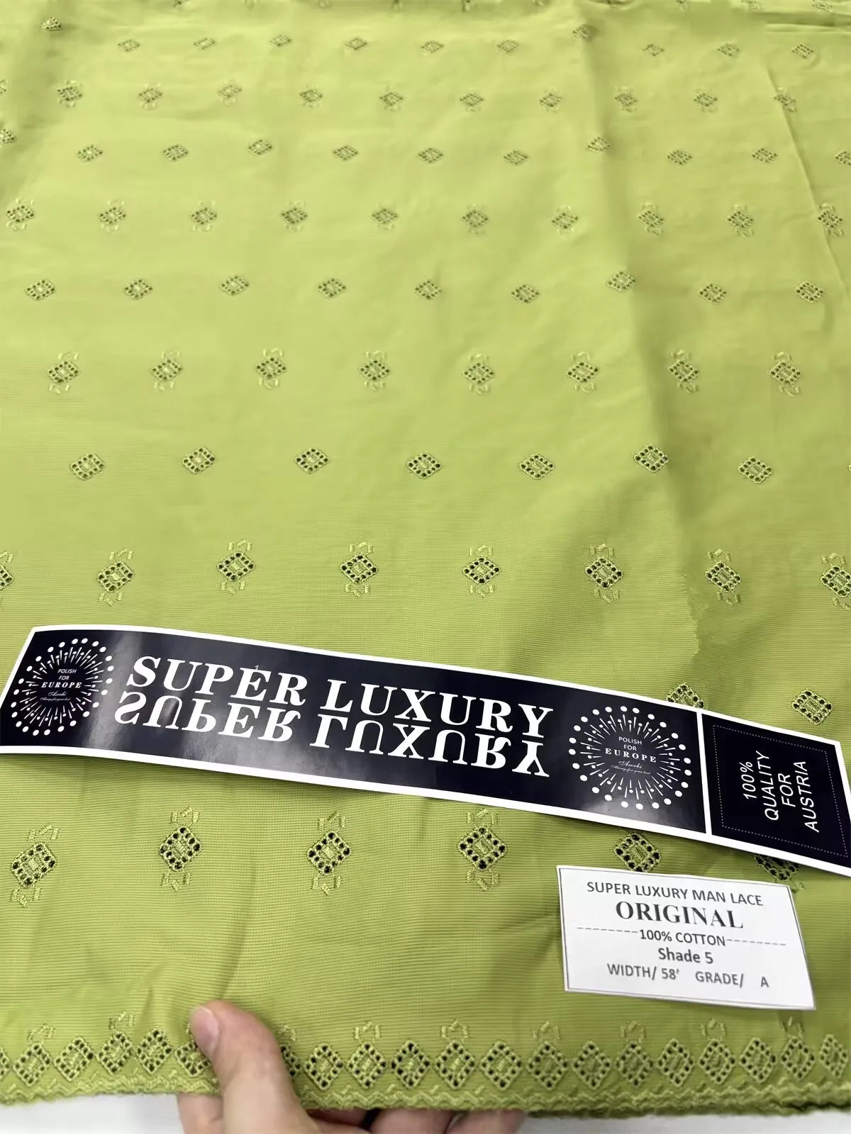Hot Men Hollow Out Lace Austria 100% Cotton African Polished Fabric Swiss Lace Cotton Embroidery Lace Fabric For Men's Clothing