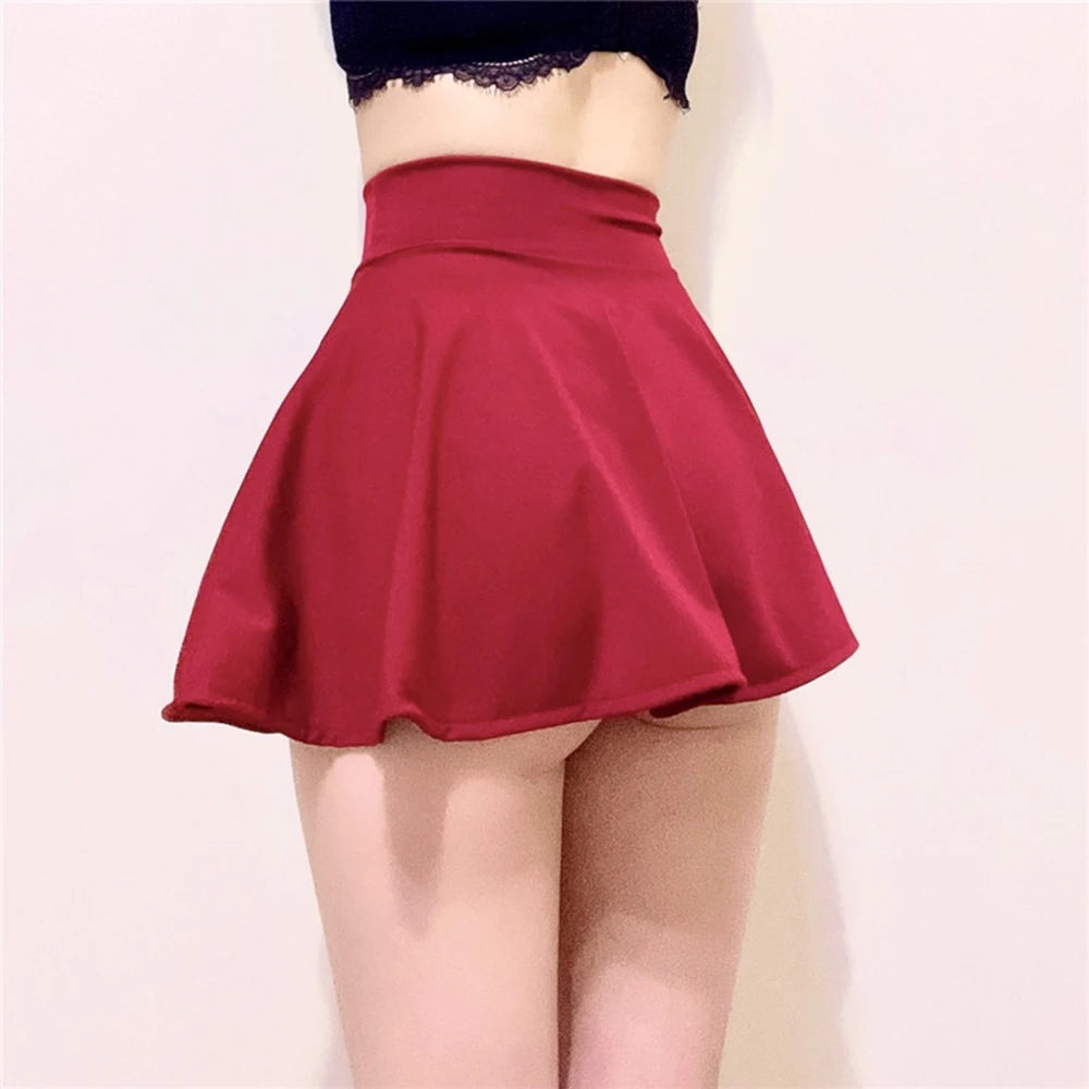 Sexy Micro Mini Skirts for Women Basic Black Shorts Pleated Skirt Girls Dance High Waist A-Line Pleated Skirts