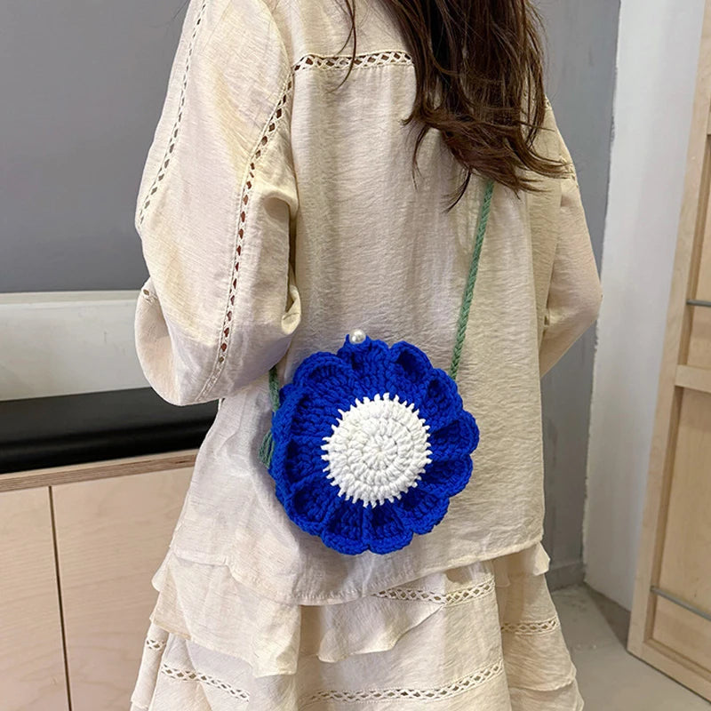 Ladies' Crossbody Bags New Handmade Woven Flower Kawaii Sweet Shoulder Bags High-quality Luxury Brand Crossbody Bags For Girl