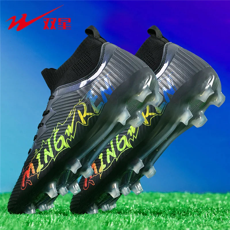 New Low Top Soccer Shoes for Men Teenage Boys Athletic Sports Training Footwear for Students on Lawn and Grass Fields