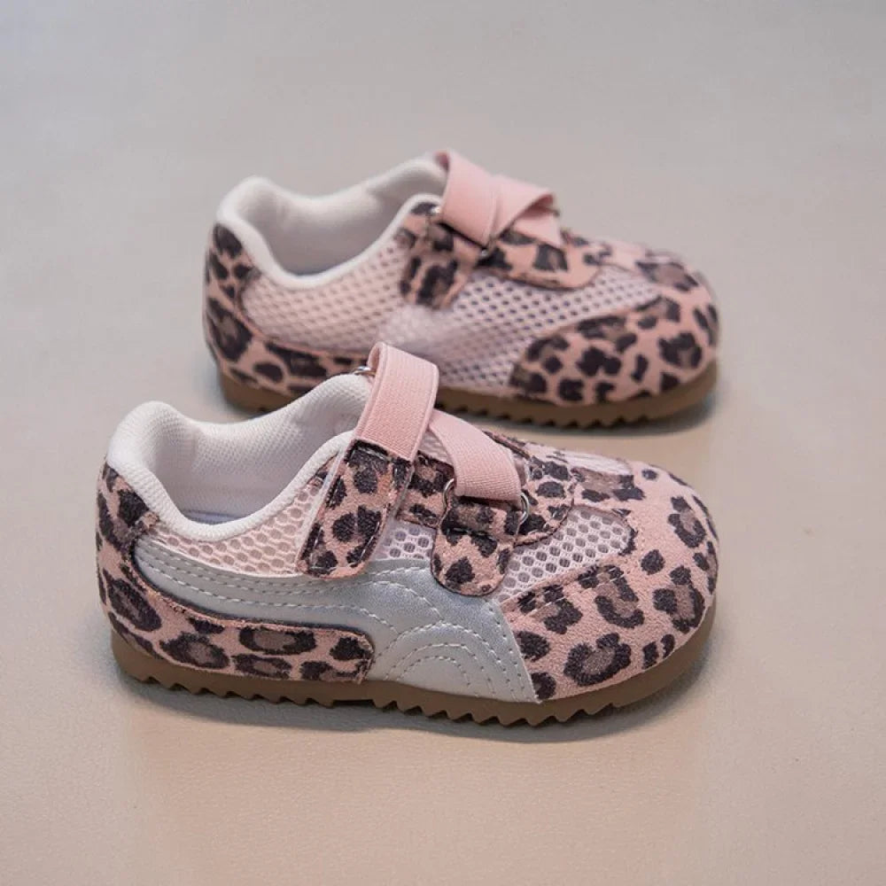 Kid's Sneakers Summer Sport Shoes For Children Mesh Breathable Leopard Boy's Girl's Running Footwear Anti-slippery Ergonomics