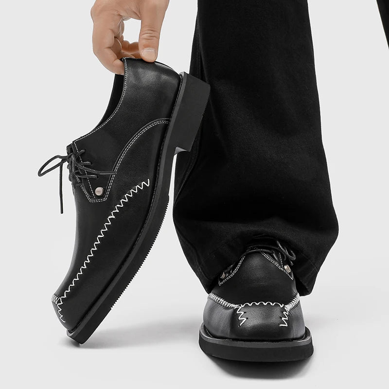 Hot Selling Men's Genuine Leather Shoes Europe America Thick Soled Wedding Shoes for Groom Fashionable Men's Business Shoes