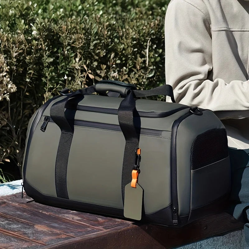 Large Capacity Carry on Travel Bag for Men Spacious Sports Gym Bag with Multiple Compartments Weekend Overnight Duffel Bag