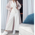 Formal Women's Suits Blazer 3 Piece Pink Jacket White Pants Vest Single Breasted Peak Lapel Fashion Female Clothing Outfits 2025