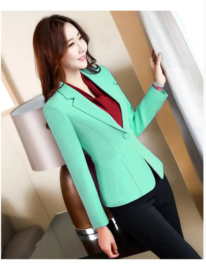 Blazers for Women Korean Slim Fit Long Sleeve Casual Suits Jacket All-Match OL Office Lady Suit Blazer Fashion Clothing White