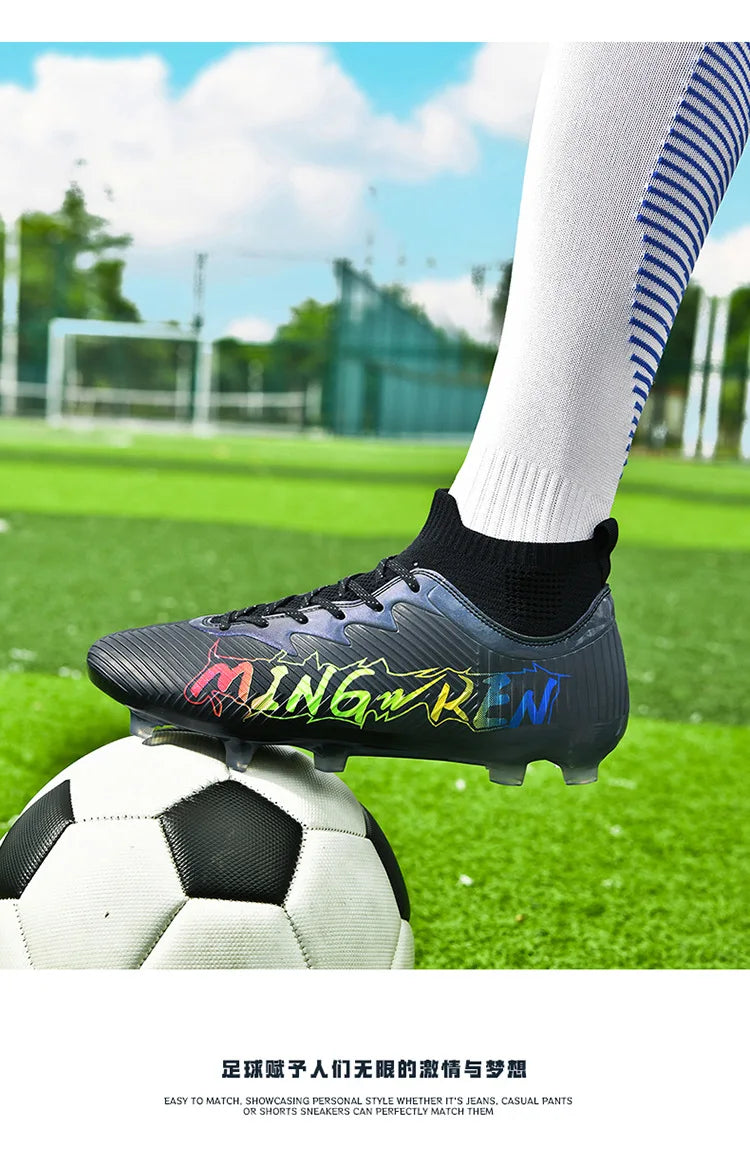 New Low Top Soccer Shoes for Men Teenage Boys Athletic Sports Training Footwear for Students on Lawn and Grass Fields