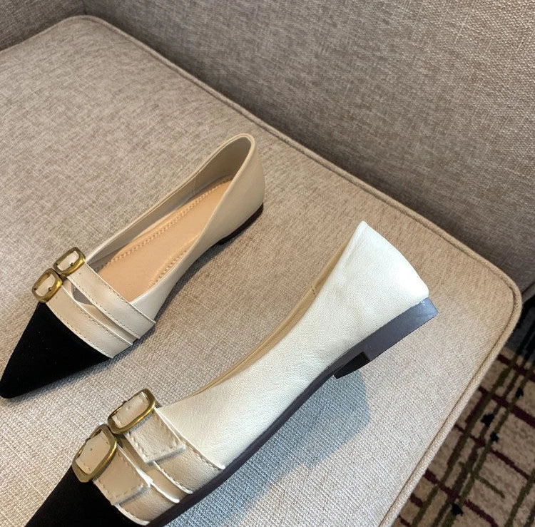 Ladies Summer Footwear Flat Office Black Shoes for Women 2025 Low Heel Elegant Pointed Toe Flats Beau Today High Quality 39 Shoe