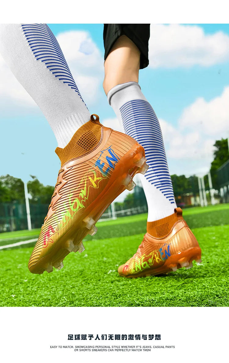 New Low Top Soccer Shoes for Men Teenage Boys Athletic Sports Training Footwear for Students on Lawn and Grass Fields