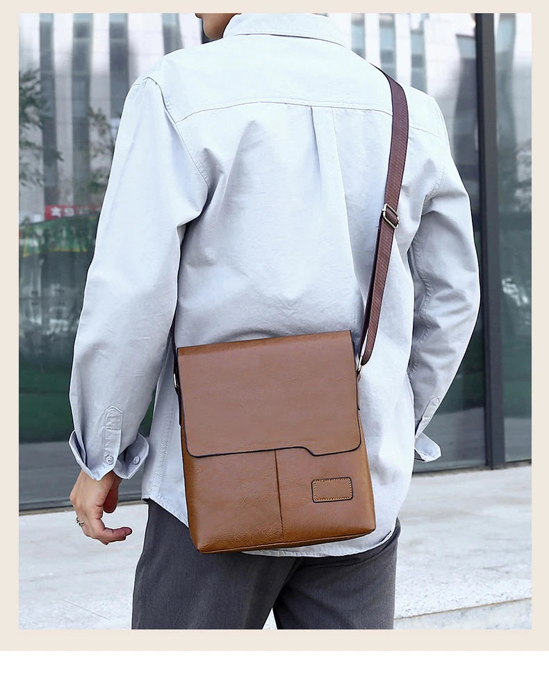 Newest Man Messenger Bag Men Pu Leather Shoulder Bags Business Crossbody Casual Bag Vintage Handbag Free Shipping