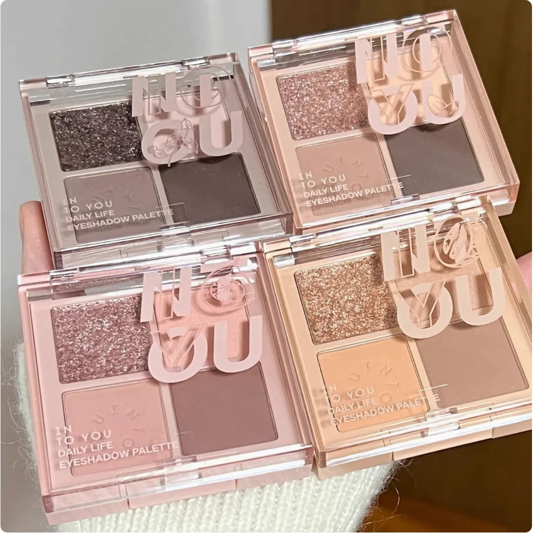 Into YOU Eyeshadow Palette Four Colors Minced Potatoes Matte Earth Color Sesame Palette Makeup Cosmetics
