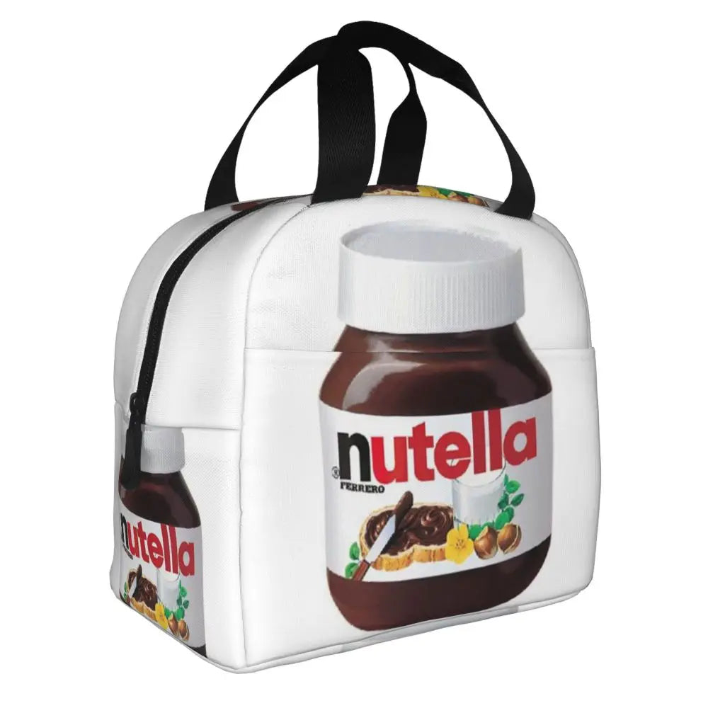 Custom Italy Nutellas Thermal Insulated Lunch Bag Women Portable Lunch Container for Outdoor Picnic Storage Food Box
