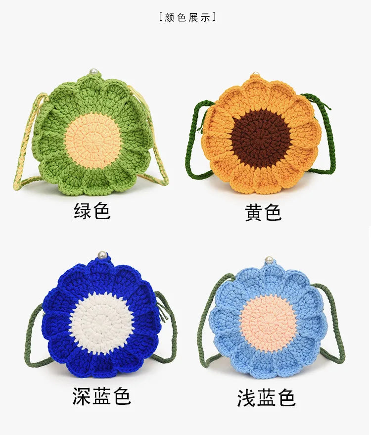 Ladies' Crossbody Bags New Handmade Woven Flower Kawaii Sweet Shoulder Bags High-quality Luxury Brand Crossbody Bags For Girl