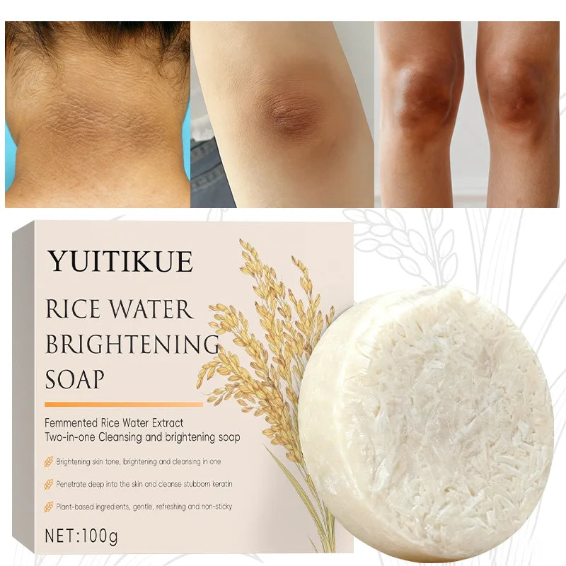 Rice Water Brightening Soap - 2-in-1 Cleansing and Brightening Soap, gentle, refreshing, and non-greasy