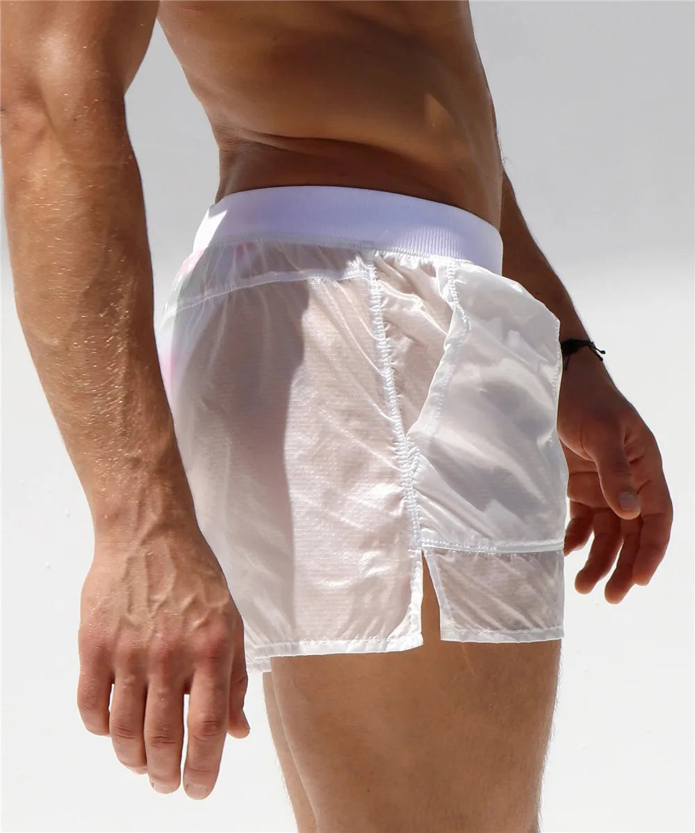 Men's Summer Sexy Swimwear Swimsuit Swimming Trunks Transparent Sunga Mens Swim Briefs Beach Shorts Mayo Sungas De Praia Homens