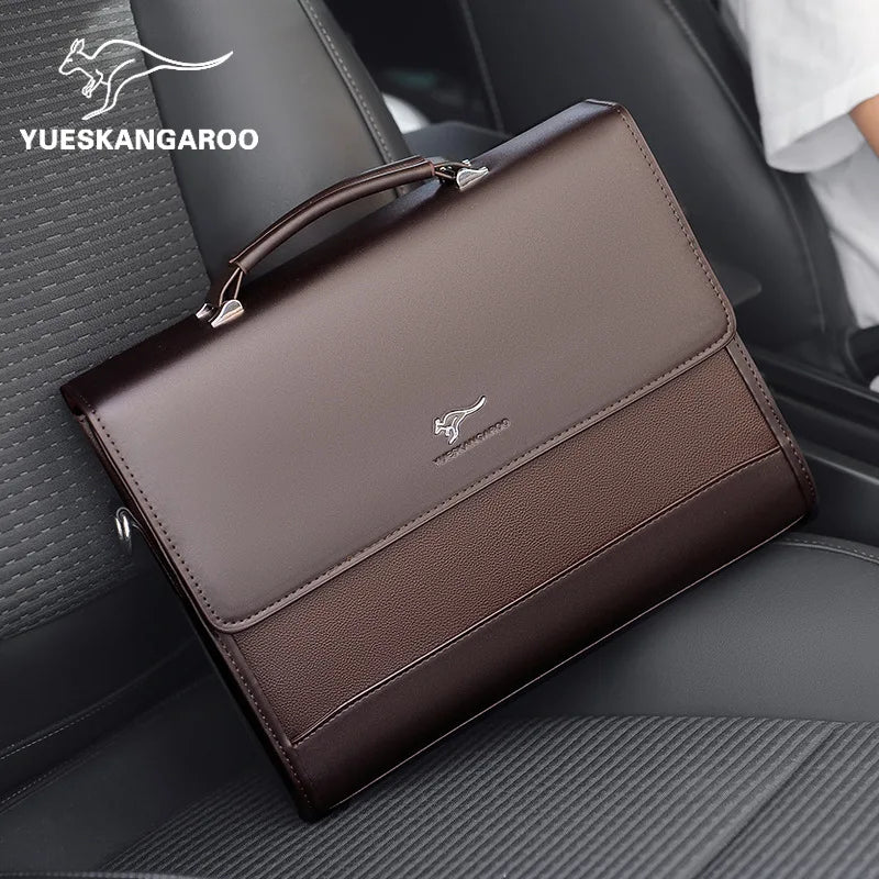 Executives Briefcase For Men PU Leather Designer Business Fashion Handbag Shoulder Messenger Male Organizer for Documents Bag