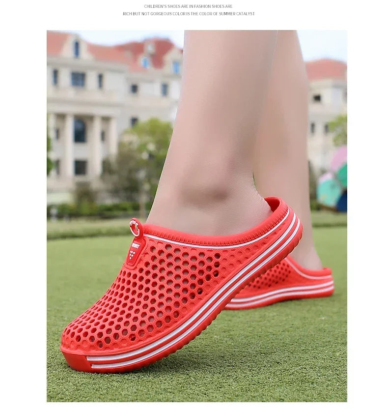 Men Shoes Beach Slippers Unisex Hollow Out Casual Women Beach Sandal Flip Flops Shoes Non-slip Size 36-45 Mens Slippers