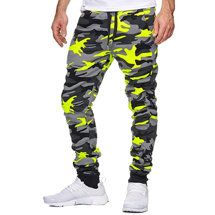 2025 New Men's Camouflage Joggers Casual Elastic Waist Print Sweatpants Sports Running Trousers Hip Hop Tracksuit Bottoms