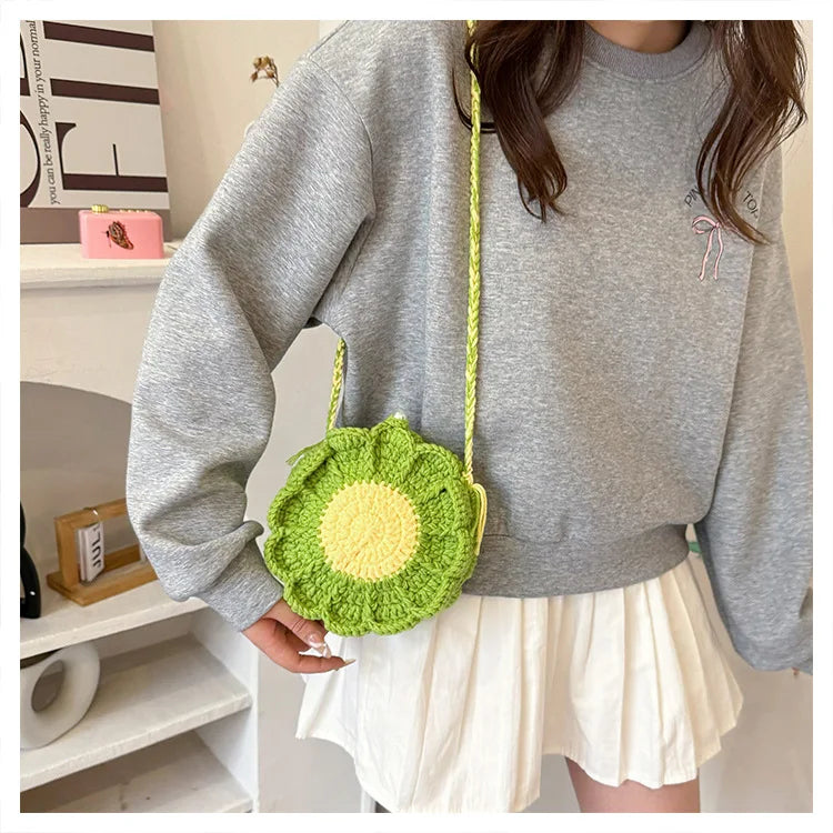 Ladies' Crossbody Bags New Handmade Woven Flower Kawaii Sweet Shoulder Bags High-quality Luxury Brand Crossbody Bags For Girl