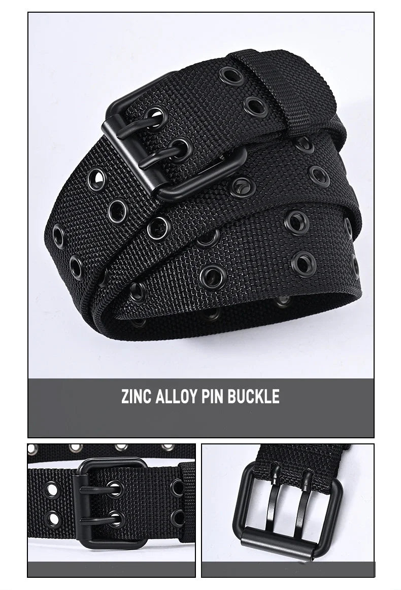 New Men Breathable Nylon Fabric Belt outdoor sport Belt Pin Buckle Trousers Jeans Belt