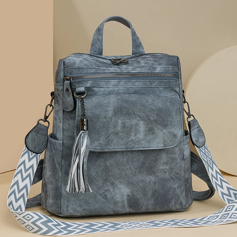 Ladies Daypacks Fashion Backpacks Women Big Travel Bagpack Large School Bags for Girls Solid Color Leather Rucksacks Female