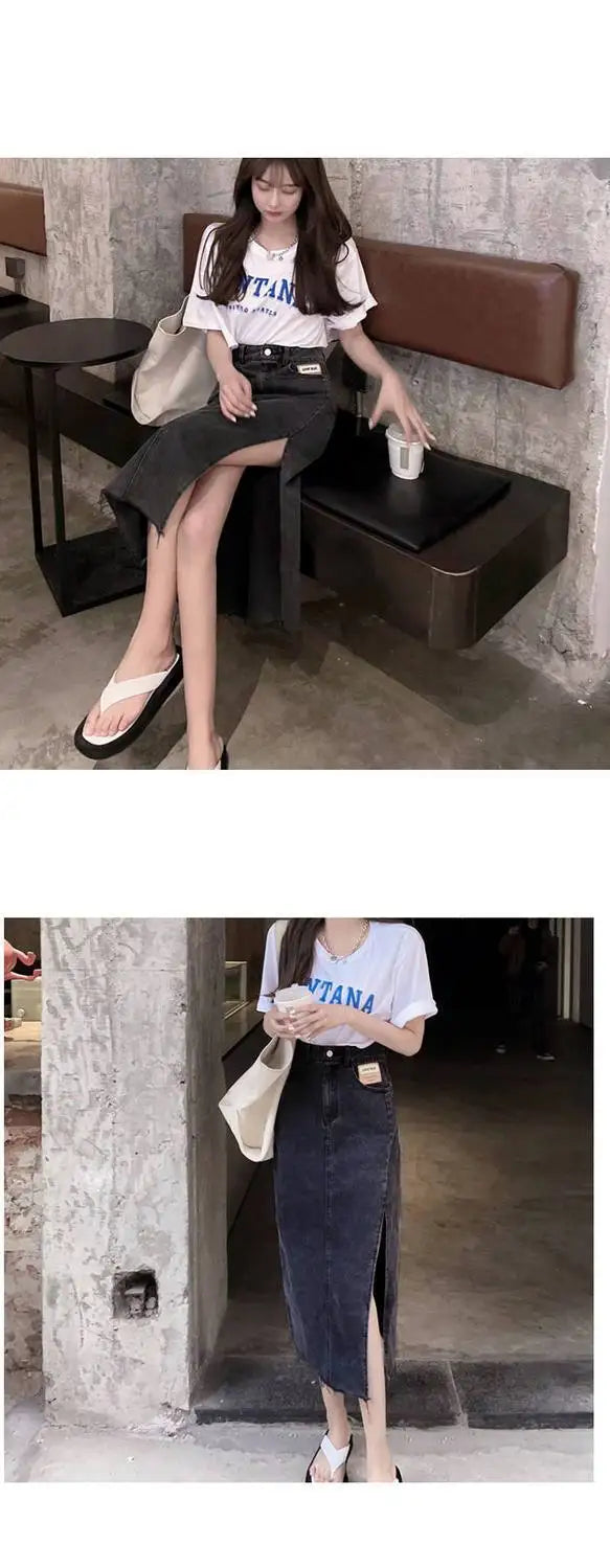 Womens Skirt Formal Clothing Maxi Skirts for Woman Jeans Denim Long Pencil Office Zipper Cheap Y2k Trend Harajuku A Line Stylish