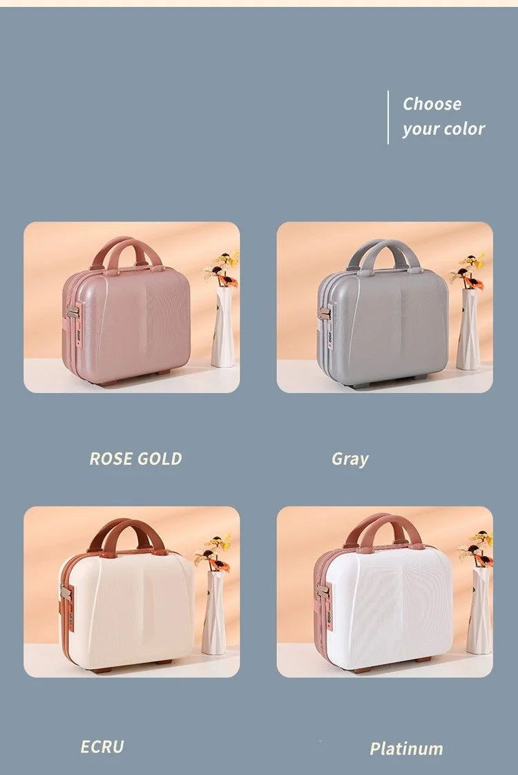 Portable Hand Suitcase With Password Lock Makeup Storage Bag Boarding Luggage Organizer Case Travel Cosmetic Box Festival Gift