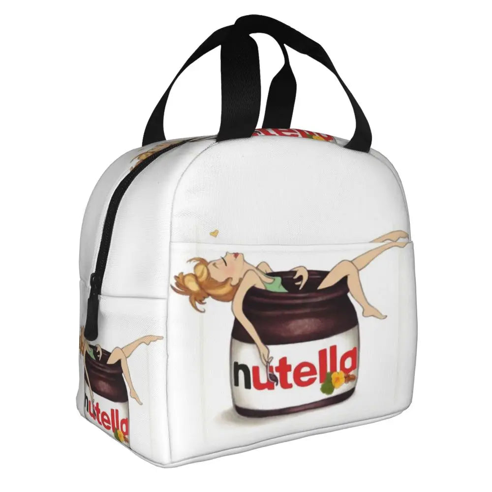 Custom Italy Nutellas Thermal Insulated Lunch Bag Women Portable Lunch Container for Outdoor Picnic Storage Food Box