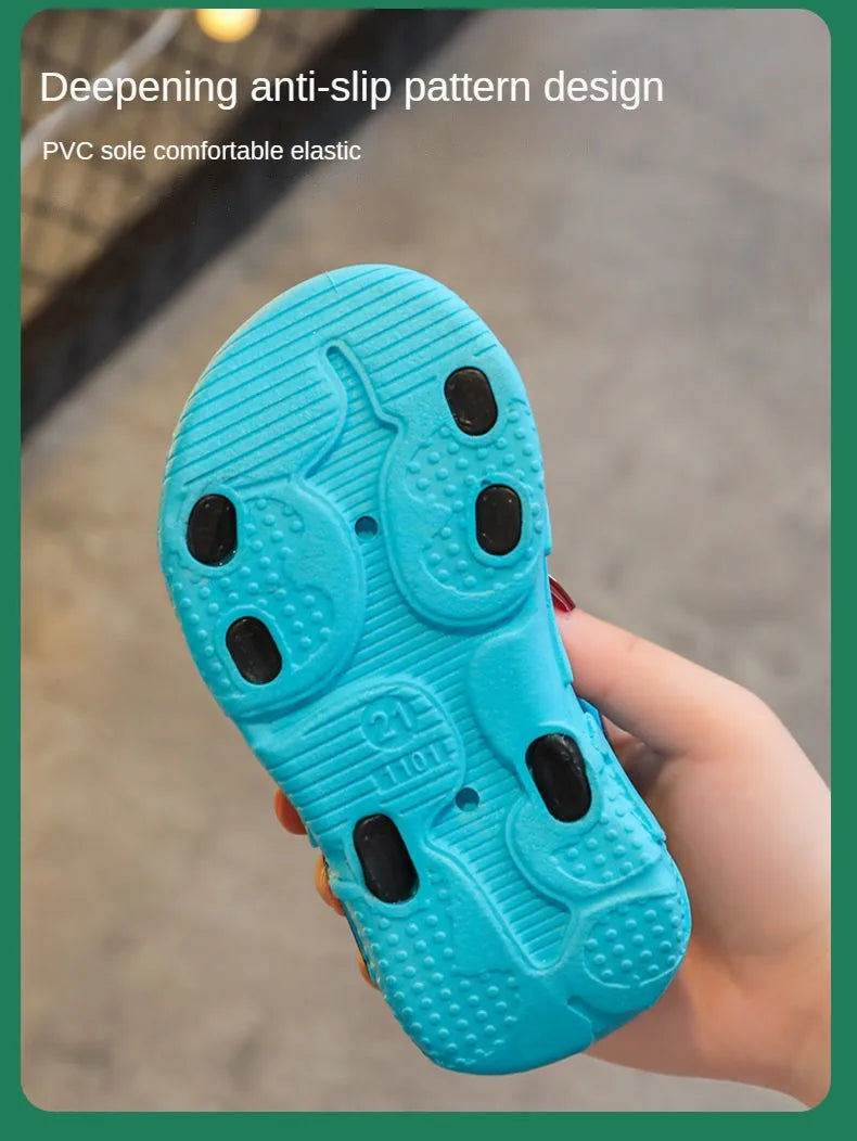 Kids Sandals for Boys 3-12 Year Old Soft Sole Anti Slip Cartoon Design Beach Outdoor Sandals