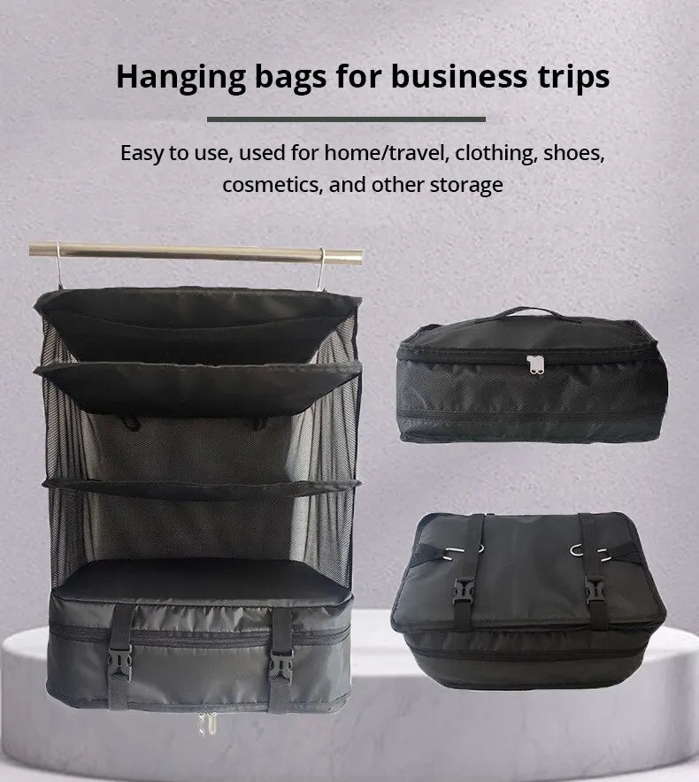 1 Set Housewares Luggage Travel Organizer Travel Essentials Hanging Packing Cubes Hanging Shelves Laundry Storage Compartment