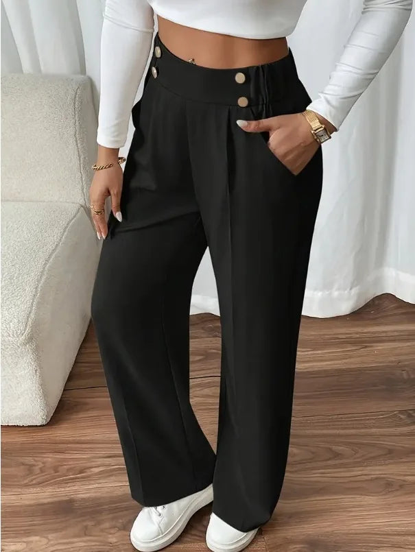 Women's Trousers Casual High-waisted Trousers Loose Temperament Versatile Office Female Straight Long Pants 2025