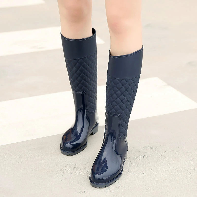 2023 New Women Rain Boots Lady Rain Water Shoes Ourdoor Rainboots  Italianate Pvc Rubber Rainboots Lady Waterproof Shoes
